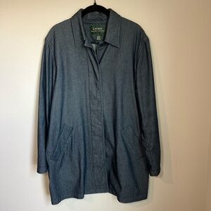 Lauren Ralph Lauren Women's Trench Coat Jacket Dark Blue Chambray Vintage  Large